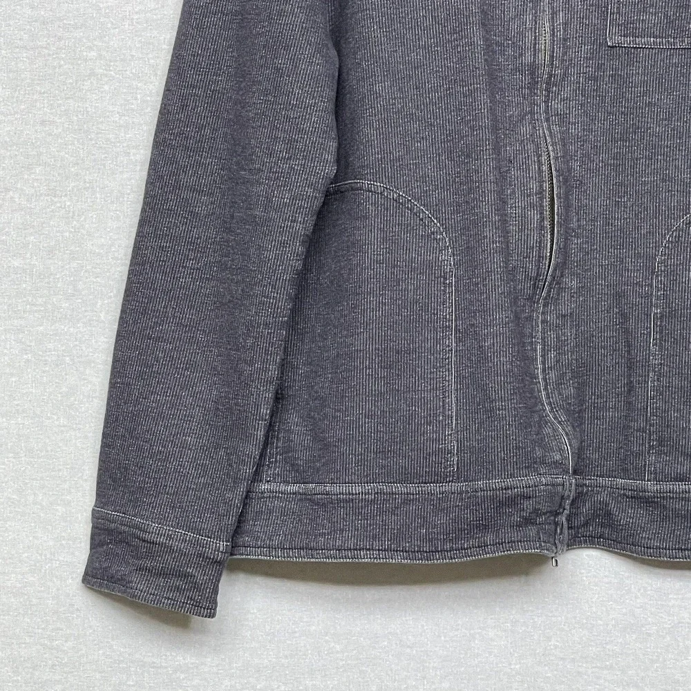 Banana Republic Full Zip Jacket Mens XL Gray Ribbed Cotton Spandex Excellent
